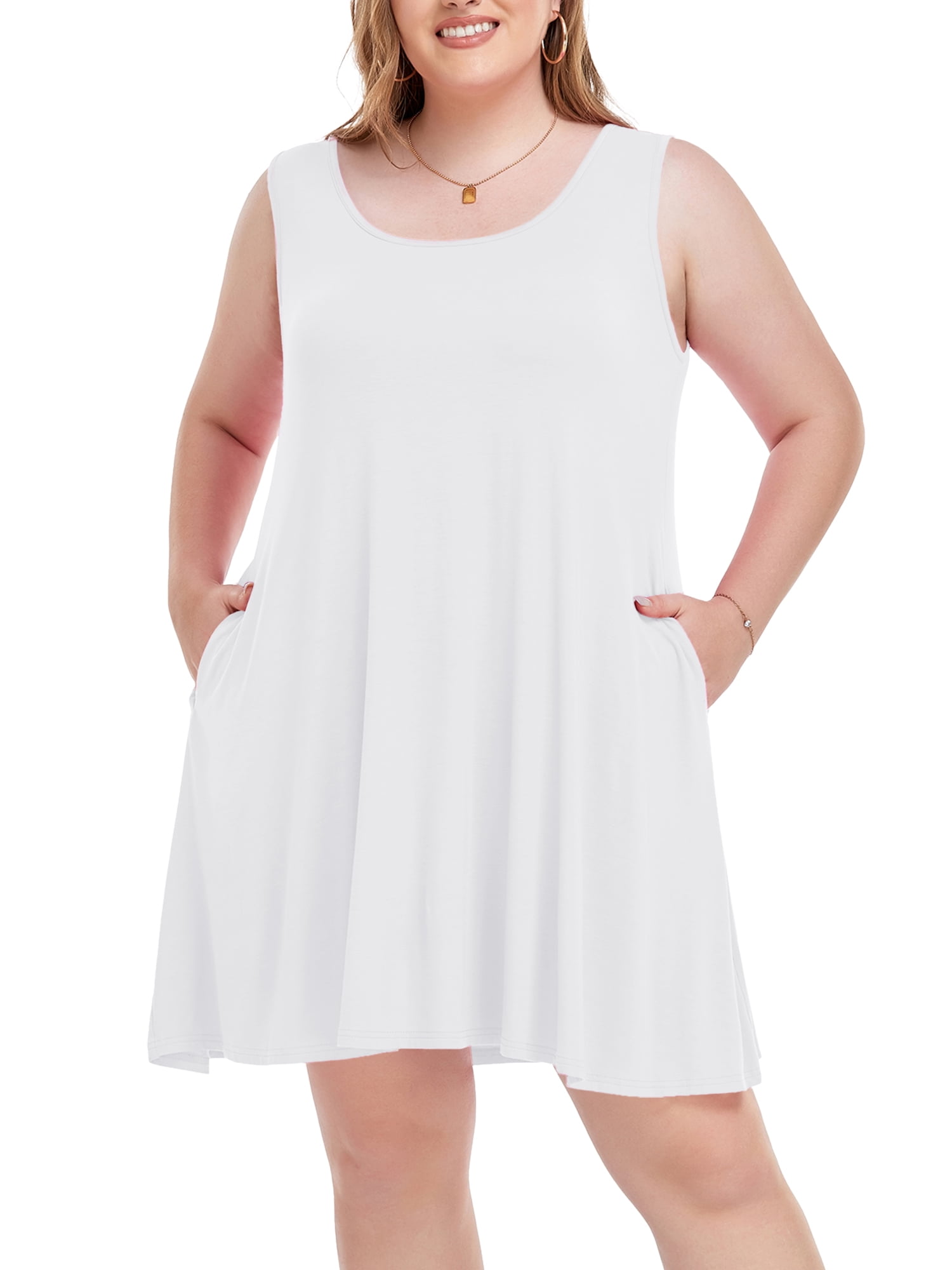sachin and babi light blue dress Plus Size T Shirt Dresses 3X for Women, VEPKUL Casual White Dresses  Sleeveless Loose Swing Sundress Swimsuit Cover Ups, with Pockets