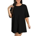 thumbnail image 1 of Plus Size T-Shirt Dresses for Women Casual Loose Fit Short Sleeve Mini Dress Basic Oversized Tunic Dress, 1 of 6