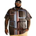 thumbnail image 1 of Plus Size T Shirt for Big and Tall Men Graphic Short Sleeve Man Tee T Shirts Oversize Fashion Casual Shirt, Abstract Plaid 9XL 3DTS10009, 1 of 8