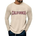 thumbnail image 1 of Plus Size T-Shirts For Men California Printed Round Neck Long Sleeve T Shirt Graphic Tees Fashion Versatile Pullover Tshirt, 1 of 4
