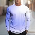thumbnail image 1 of Plus Size T Shirts for Men Big & Tall S-4X Long Sleeve Tshirts Shirt Mens Trendy Gradient Printed Pullover Crewneck Breathable Athletic Workout Tops, 1 of 5