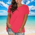 thumbnail image 1 of Plus Size T-Shirts for Women,Oversized Casual Basic Tees,Short Sleeve Crewneck Pullover Sleepshirts, 1 of 6