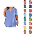 thumbnail image 1 of Plus Size T Shirts for Women Summer Casual Plain Basic Short Sleeve V Neck Oversized Tshirts Womens Tees, 1 of 7
