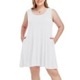 thumbnail image 1 of Plus Size Tank Dresses 5X for Curvy Women, VEPKUL Casual Sleeveless Summer Dresses with Pockets Loose Swing Beach Sundress Swimsuit Cover Ups, 1 of 9