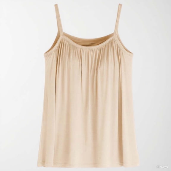 Plus Size Tank Tops For Women, Built In Bra Front Pleated Flowy Tank Tops U Neck Curved Hem Summer Casual Sleeveless Tops, XL-6XL