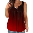 thumbnail image 1 of Plus Size Tank Tops For Women Sevevn Womens Tank Summer Solid Sleeveless Flared Trendy Casual Blouse Button Tunic Shirt, 1 of 4