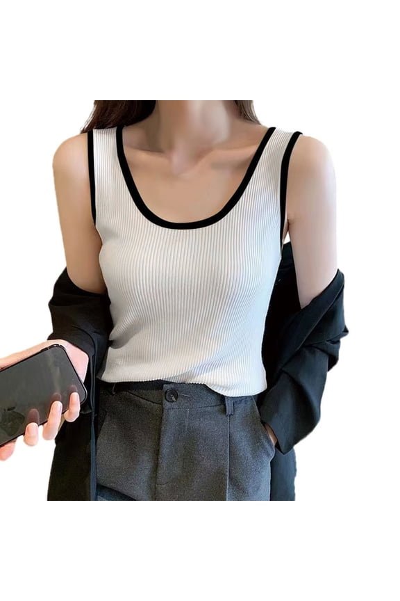 Plus Size Tank Tops for Women Vintage Solid Color Womens Summer Tank Tops Spaghetti Strap Fitted Scoop Neck Sleeveless Sweaters Womens Camisole Casual Basic Cami Shirts