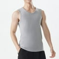 thumbnail image 1 of Plus Size Tank Tops for Men L-4X Sleeveless Crewneck T-Shirts Mens Casual Solid Pullover Slim Basic Athletic Workout Undershirts Tees, 1 of 3
