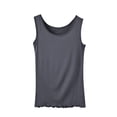 thumbnail image 1 of Plus Size Tank Tops for Women Casual Crew Neck Sleeveless Pullover Cami Top Ladies Basic Loose Solid Color Soft Modal Wave-Hem Loungewear Vest, 1 of 6