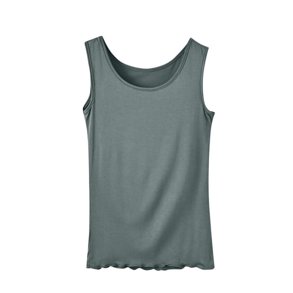 Plus Size Tank Tops for Women Casual Crew Neck Sleeveless Pullover Cami Top Ladies Basic Loose Solid Color Soft Modal Wave-Hem Loungewear Vest