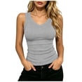 thumbnail image 1 of Summer Tank Tops Trendy 2026,Tank Tops for Women V Neck Ribbed Knit Slim Fitted Sleeveless Basic Tee Tanks Casual Summer Clothes 2026, 1 of 7