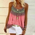 thumbnail image 1 of Plus Size Tank Tops for Women Fashion Summer Print Casual Sleeveless Round-Neck Vest Camis Blouse Tops Womens Tank Tops Loose Fit, Summer Sale!, 1 of 8