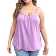 thumbnail image 1 of Plus Size Tank Tops for Women Loose Spaghetti Strap Tunic Blouses Violet 4XL, 1 of 7