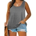 thumbnail image 1 of Plus Size Tank Tops for Women Sleeveless Round Neck Loose Polluer Solid Blouse Tank Gray XXXL, 1 of 6