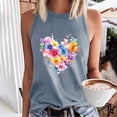 thumbnail image 1 of Plus Size Tank Tops for Women Sleeveless Round Neck Love Printed Regular Tank Gray 2XL, 1 of 4