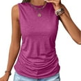 thumbnail image 1 of Plus Size Tank Tops for Women Sleeveless Round Neck Summer Solid Color Casual Tee Tank Hot Pink XXL, 1 of 5