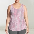 thumbnail image 1 of Plus Size Tank Tops for Women Sleeveless Round-neck Plus Summer Casual Printed Loose Camisoles Tank Pink XXXL, 1 of 6