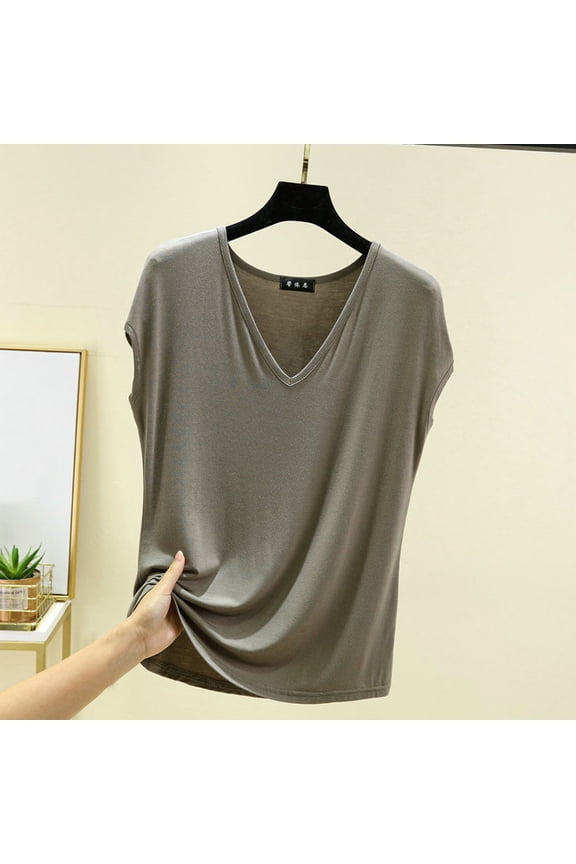 Plus Size Tank Tops for Women Sleeveless Solid V-neck Summer Top Green 2XL
