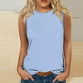 thumbnail image 1 of Plus Size Tank Tops for Women Summer Basic Sleeveless Blouse Solid Color Crew Neck Classic Tanks, 1 of 4