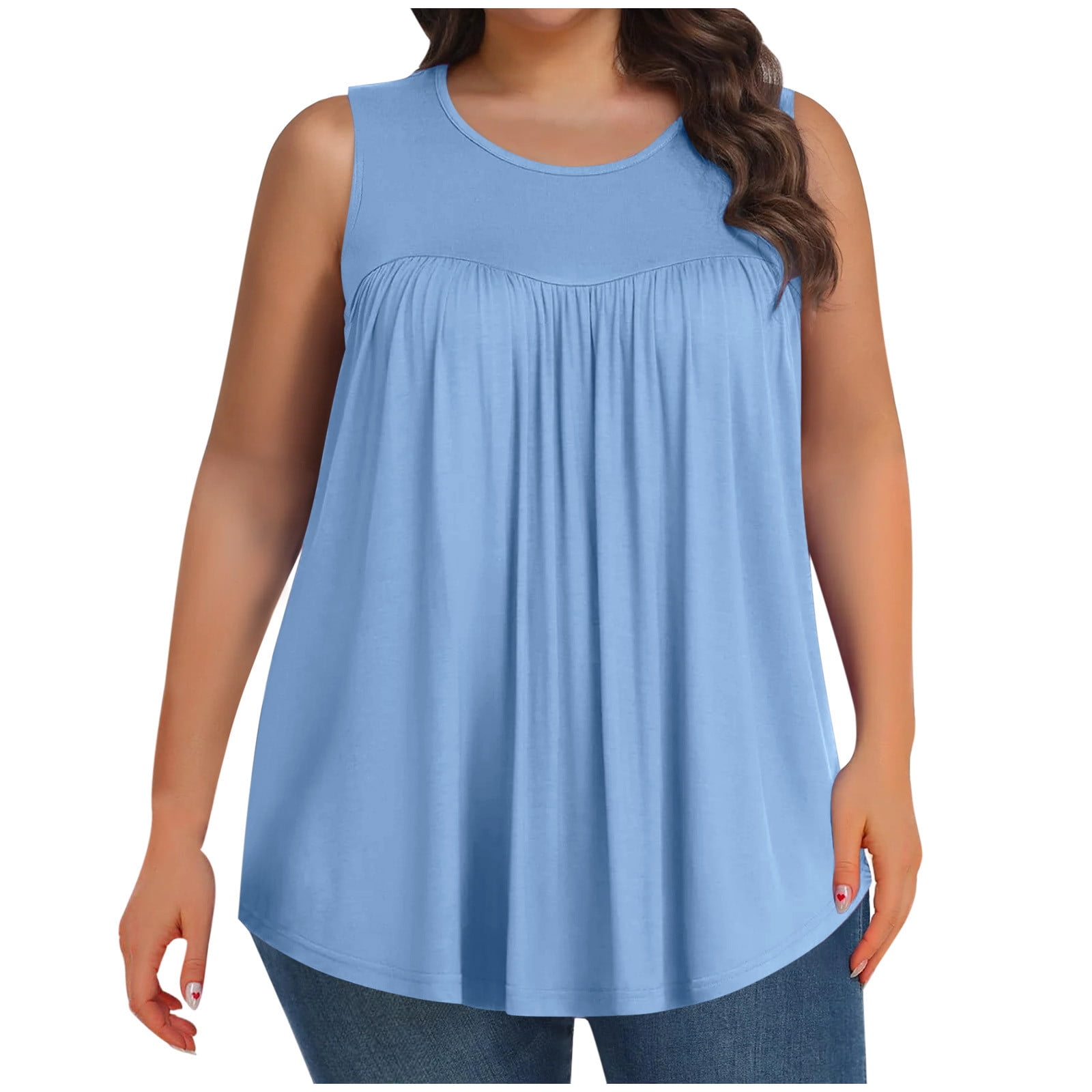Women's Tank Top 3-Pack - Summer Sleeveless Crew Neck Tops (Loose Casual Fit, Trendy Outfit)