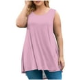 thumbnail image 1 of Plus Size Tank Tops for Women Summer Sleeveless Pleated Crewneck Tunic Shirts Flowy Casual Beach Vacation Clothes 2025, 1 of 5