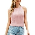 thumbnail image 1 of Plus Size Tank Tops for Women Women's Stripe Blouse Fashion Knit Slim High Neck Tank Top Summer Savings, 1 of 7