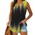 thumbnail image 1 of Plus Size Tank Tops for Women under $5 Sleeveless V-Neck Print Basic Casual Flowy Summer T-Shirt Yellow L, 1 of 6