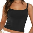 thumbnail image 1 of Plus Size Tank Tops for Women under $5 Solid Round Neck Sleeveless Camisole Tank Tops Black S, 1 of 5