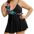 thumbnail image 1 of Plus Size Tankini Swim Dress for Women with Shorts Modest Flowy Two Piece Swimsuits Tummy Control Bathing Suit Sets, 1 of 7
