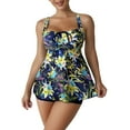 thumbnail image 1 of Plus Size Tankini Swimsuits for Women with Shorts Swimming Bra with Underwire Women Fashion Print Suspender Shows Slim Drawstring Skirt Boxer Bikini Swimsuit Swimsuit Top Size Small, 1 of 5