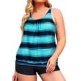 thumbnail image 1 of Plus Size Tankini Swimsuits for Women Blouson Swim Tops with Boyshorts Two Piece Bathing Suits, 1 of 8