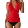 thumbnail image 1 of Plus Size Tankini Top for Women V Neck Swimwear Bathing Suit Tunic with No Bottom, 1 of 3