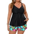 thumbnail image 1 of Plus Size Tankinis 2 Piece Tankini with Shorts Flowy Swimdress Womens Bathing Suits, 1 of 6