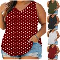 thumbnail image 1 of Plus Size Tanks Women, V Neck Sleeveless Printed Loose Fit Tee, Summer Casual Workout Shirt Tank Top, S-5XL, 1 of 7