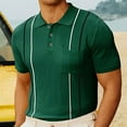 thumbnail image 1 of Plus Size Tee Shirts Short Sleeve Shirt for Men Men's Fashion Knit Casual Solid Color Short Sleeve Turndown Collar Blouse Shirt, 1 of 7