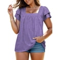 thumbnail image 1 of Plus Size Tee Shirts for Women Summer Casual Tees Short Sleeve Comfy Tops, 1 of 5