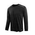 thumbnail image 1 of Plus Size Tees Shirts For Mens Ultra Soft Athletic Stretch T-Shirt Scooped Neck Tees Long Sleeve T Shirts Loose Fit Textured Tunic Blouses Trends Lightweight T-Shirts Golf Gym Outfits 2025, 1 of 7