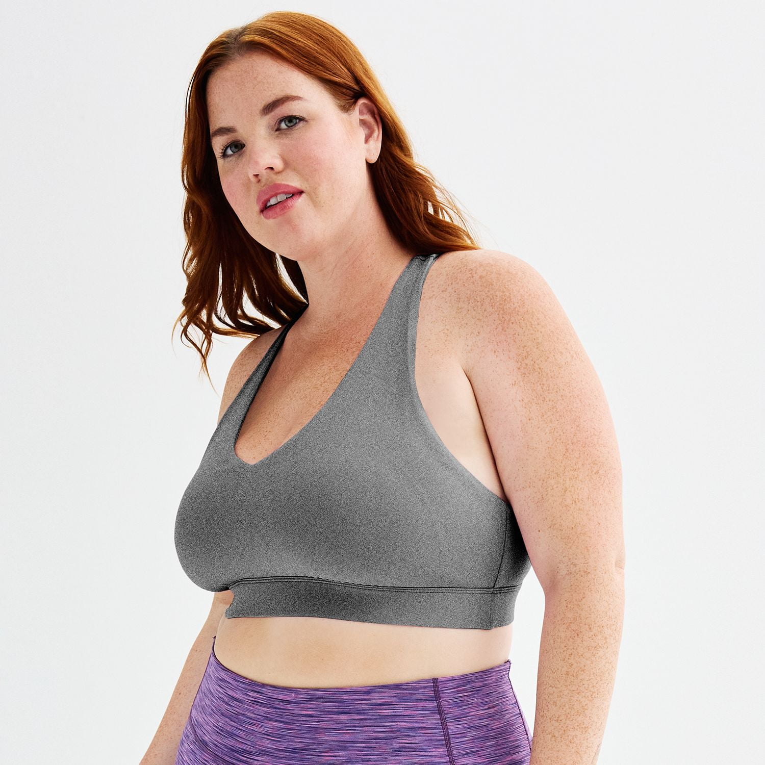 Plus Size Tek Gear® Ultrastretch Medium Support V-Neck Sports Bra