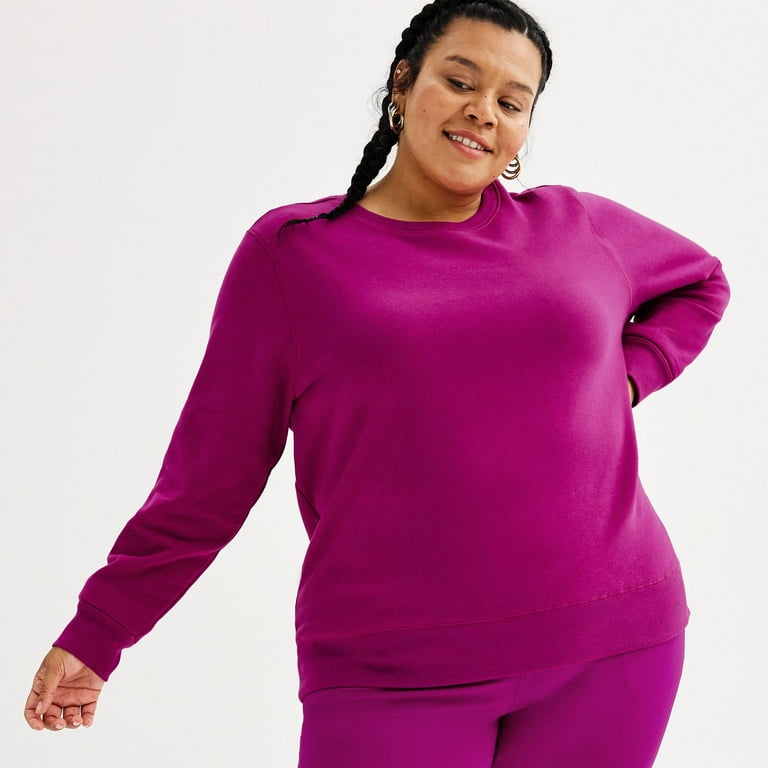 Plus Size Tek Gear Ultrasoft Fleece Crewneck Sweatshirt Color Berry Grigio Size 3X Walmart