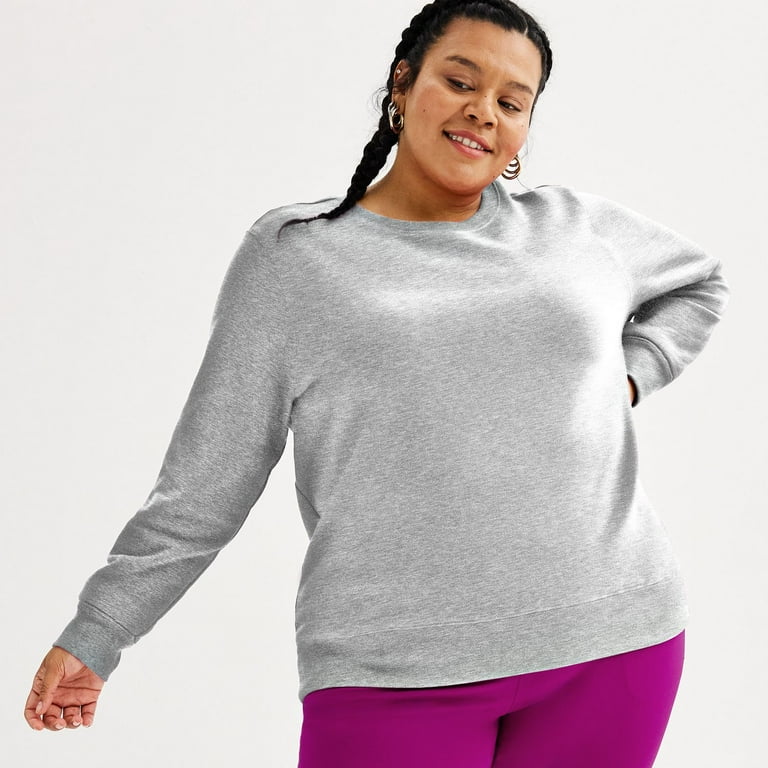 Plus Size Tek Gear Ultrasoft Fleece Crewneck Sweatshirt Color Dark Frost Heather Size 4X Walmart