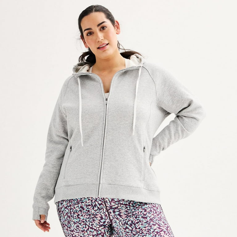 Plus Size Tek Gear Ultrasoft Fleece Hoodie Jacket Color Dark Frost Heather Size 1X Walmart