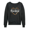 thumbnail image 1 of Instant Message - Thankful Leaf Heart - Women's French Terry Long Sleeve Pullover, 1 of 5