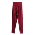 thumbnail image 1 of Plus Size Thermal Bottoms for Women High Waist Skinny Pants Wine,XL, 1 of 5