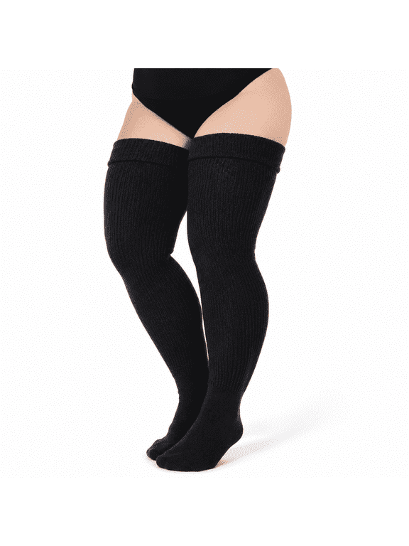 Plus Size Thigh High Socks for Women, Extra Long OvertheKnee Stockings for Thick Thighs, Cozy Warm Leg Warmers for Winter Christmas