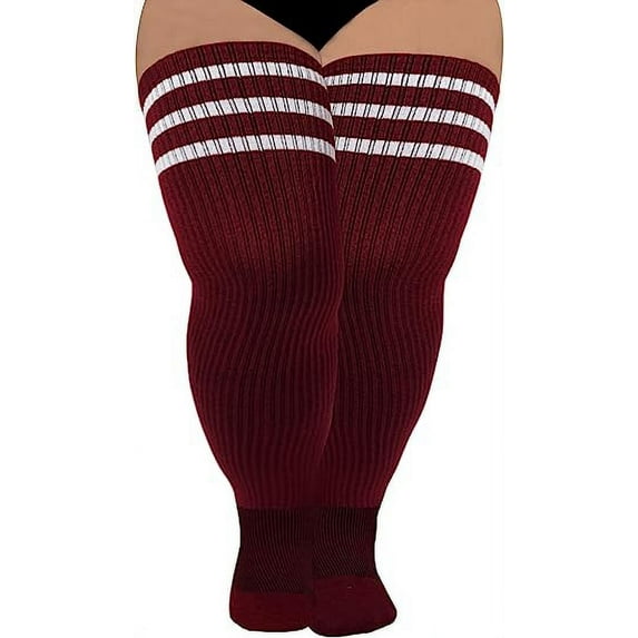 Plus Size Thigh High Socks for Womens Thick Thighs Cotton Extra Long Over the Knee Stockings Leg Warmer Boot Socks