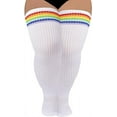 thumbnail image 1 of Plus Size Thigh High Socks for Womens Thick Thighs Cotton Extra Long Over the Knee Stockings Leg Warmer Boot Socks, 1 of 6