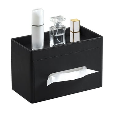 Plus Size Tissue Box Cover Rectangle, PU Leather Tissue Box Holder with Storage Tray, Decorative Organizer Tissue Holder for Bathroom, Bedroom Dresser, Night Stand, Office