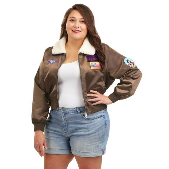 Plus Size Top Gun Bomber Jacket Costume for Women