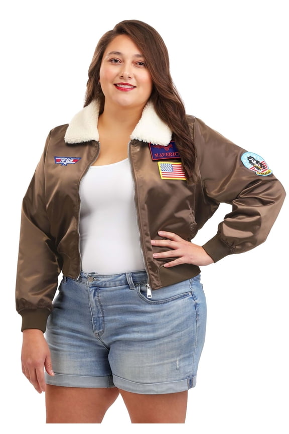 Plus Size Top Gun Bomber Jacket Costume for Women