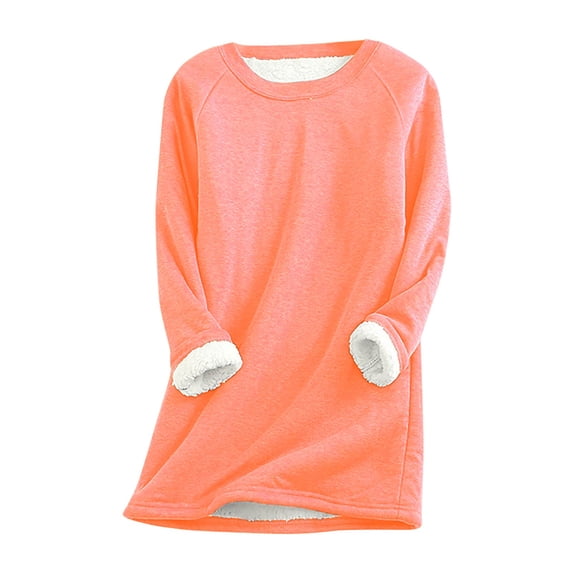 Plus Size Tops For Women PURCOLT Large Loose Raglan Top Thickened And Velvet Lamb Wool Warm Fit Underlay Up to 65% off